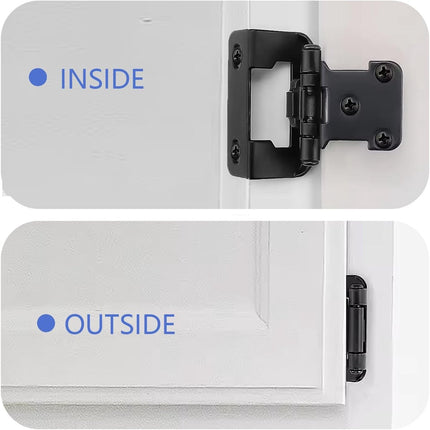 pieces - Hinges - Kitchen cabinet hinges - Cabinet door hinges - Furniture hinges - Flap hinge - Interior door hinges - surface-mounted hinges for kitchen cabinets - semi-concealed cabinet hinges - with screws - for cabinet doors, cabinets - black.