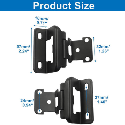 pieces - Hinges - Kitchen cabinet hinges - Cabinet door hinges - Furniture hinges - Flap hinge - Interior door hinges - surface-mounted hinges for kitchen cabinets - semi-concealed cabinet hinges - with screws - for cabinet doors, cabinets - black.