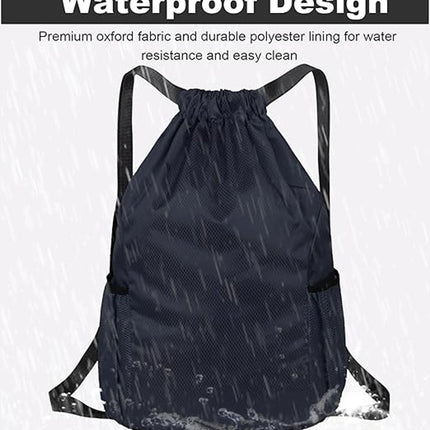 47*38*18cm - Drawstring bag - Drawstring backpack - large unisex sports backpack - with drawstring - gym bag - with two side pockets - backpack - sports bag - waterproof Oxford fabric backpack - waterproof travel bag - for beach, school, yoga, travel, out.