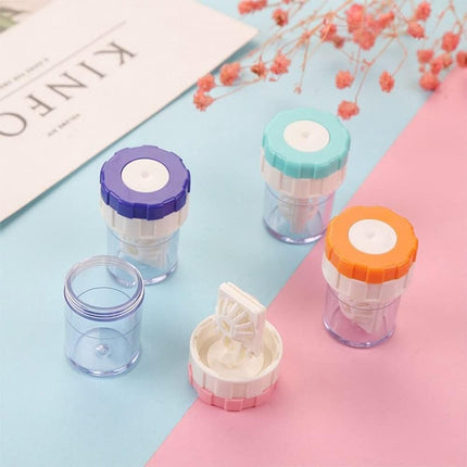 Lens case - 10 pieces - Contact lens holder - lens cleaning container - portable contact lens cleaner - contact lens cleaner - contact lens container cleaner - contact lens case - plastic - Manual contact lens cleaner - Travel storage set.