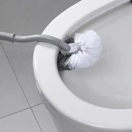 Toilet brush - 2 pieces - Toilet brush - Curved toilet brush - Toilet brush - With handle - Long handle - Universal - for deep cleaning, long plastic handle and flexible bristles - White.