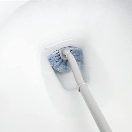 Toilet brush - 2 pieces - Toilet brush - Curved toilet brush - Toilet brush - With handle - Long handle - Universal - for deep cleaning, long plastic handle and flexible bristles - White.