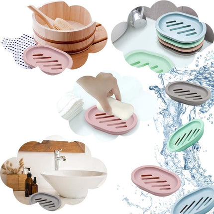 4-Piece Double-Layer Soap Holder - Soap Dish - Soap Holders - for Shower Soap Dish - Small Soap Dish - Portable Bar Soap Case - with Drain - Soap Dish - Plastic Soap Dish - for Bathroom Countertop, Kitchen, Toilet - Bathroom Accessories - Travel Soap Box.