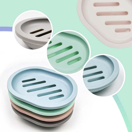 4-Piece Double-Layer Soap Holder - Soap Dish - Soap Holders - for Shower Soap Dish - Small Soap Dish - Portable Bar Soap Case - with Drain - Soap Dish - Plastic Soap Dish - for Bathroom Countertop, Kitchen, Toilet - Bathroom Accessories - Travel Soap Box.