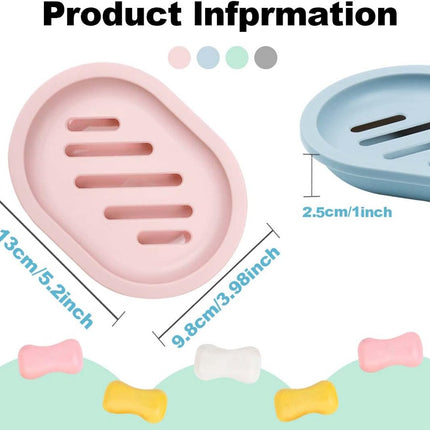 4-Piece Double-Layer Soap Holder - Soap Dish - Soap Holders - for Shower Soap Dish - Small Soap Dish - Portable Bar Soap Case - with Drain - Soap Dish - Plastic Soap Dish - for Bathroom Countertop, Kitchen, Toilet - Bathroom Accessories - Travel Soap Box.