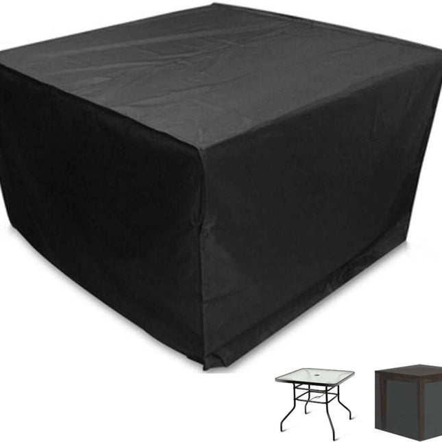 Garden Table Cover - 123*123*74 cm - Garden Furniture Cover - Square Garden Furniture Cover - Waterproof Garden Furniture Protective Cover - Waterproof Garden Table Cover - Dust Cover - Anti-UV - 210D Oxford Table Cover - for Garden, Gazebo, Balcony - Bla