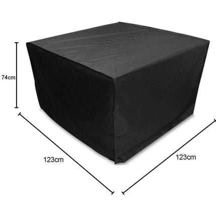 Garden Table Cover - 123*123*74 cm - Garden Furniture Cover - Square Garden Furniture Cover - Waterproof Garden Furniture Protective Cover - Waterproof Garden Table Cover - Dust Cover - Anti-UV - 210D Oxford Table Cover - for Garden, Gazebo, Balcony - Bla.