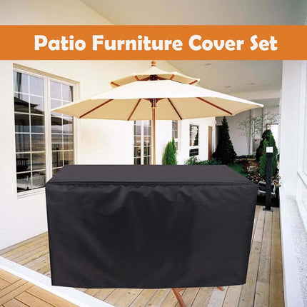 Garden Table Cover - 123*123*74 cm - Garden Furniture Cover - Square Garden Furniture Cover - Waterproof Garden Furniture Protective Cover - Waterproof Garden Table Cover - Dust Cover - Anti-UV - 210D Oxford Table Cover - for Garden, Gazebo, Balcony - Bla.