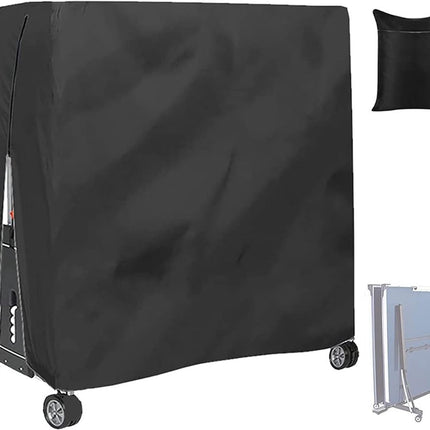 210D Waterproof Table Tennis Table Cover - Table Tennis Table Cover - Waterproof, windproof and UV-resistant - Dustproof - Table Tennis Table Protector - Protective Cover - Foldable Table Tennis Table Cover for Indoor and Outdoor Use - Black - 165×70×185c