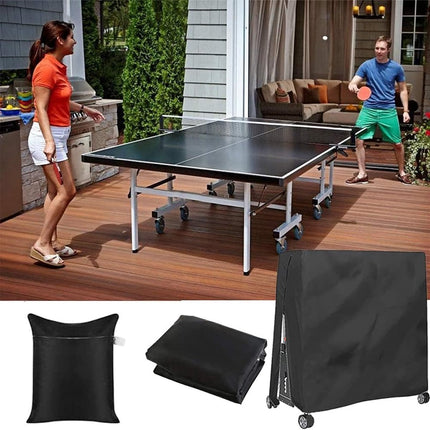 210D Waterproof Table Tennis Table Cover - Table Tennis Table Cover - Waterproof, windproof and UV-resistant - Dustproof - Table Tennis Table Protector - Protective Cover - Foldable Table Tennis Table Cover for Indoor and Outdoor Use - Black - 165×70×185c.