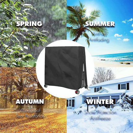 210D Waterproof Table Tennis Table Cover - Table Tennis Table Cover - Waterproof, windproof and UV-resistant - Dustproof - Table Tennis Table Protector - Protective Cover - Foldable Table Tennis Table Cover for Indoor and Outdoor Use - Black - 165×70×185c.
