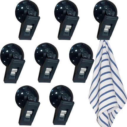 8 pieces - Suction cup clips - Shower curtain clips - Shower curtain clamps - Multifunctional storage clip - Windproof protective clips - shower curtain clips with suction cup - for car sunshades, refrigerator, notes, ticket and photo organization - 30*35.