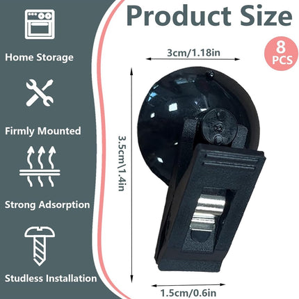 8 pieces - Suction cup clips - Shower curtain clips - Shower curtain clamps - Multifunctional storage clip - Windproof protective clips - shower curtain clips with suction cup - for car sunshades, refrigerator, notes, ticket and photo organization - 30*35.