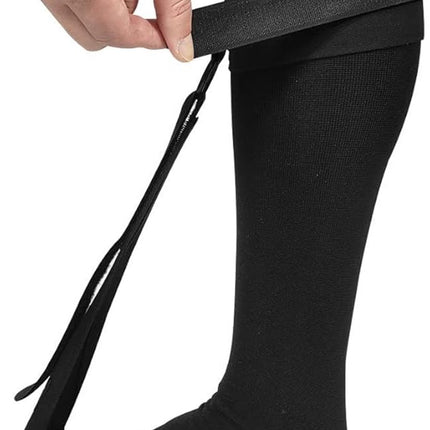 2 Pieces - Plantar fasciitis night stockings - Plantar fasciitis compression stockings - Adjustable - Foot drop support recovery stockings - Foot drop corrector - Super stretch - Black - L.