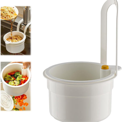 Drain Basket - Drain Filter - Sink Storage Holder - Faucet Hanging Strainer - Sink Drain Basket - Sink Strainer Basket - Sink Food Waste Collection Bin - Sink Trash Can - Plastic Kitchen Sink Strainer - Food Fruit Vegetable Drying Rack - White.