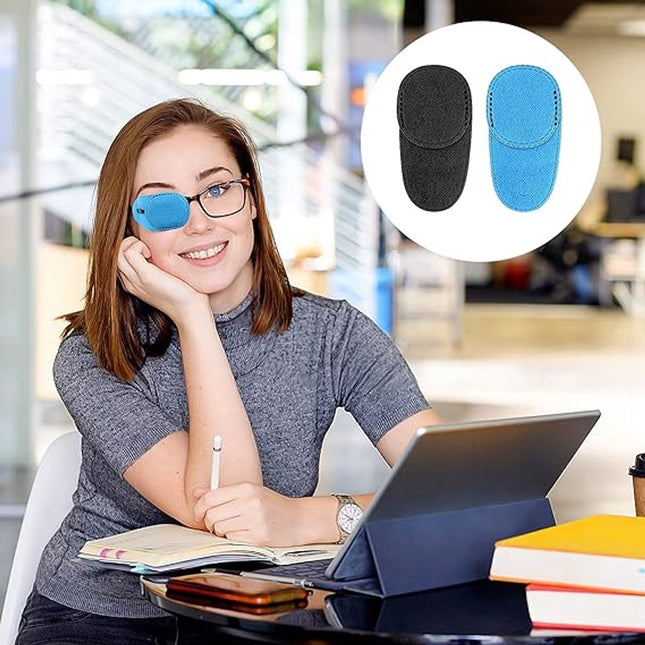 Pack of 12 Eye Patches for Glasses - Reusable Glasses Cases - Non-woven Fabric Eye Patches for Adults and Children - Suitable for lazy eye and strabismus - Left and Right Eye Patch..