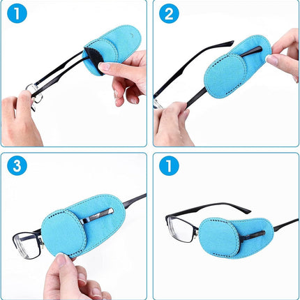 Pack of 12 Eye Patches for Glasses - Reusable Glasses Cases - Non-woven Fabric Eye Patches for Adults and Children - Suitable for lazy eye and strabismus - Left and Right Eye Patch..