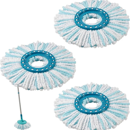 3 pieces - Mop refill - Replacement mop head - Suitable for Leifheit Clean Twist Disc Mop - Clean Twist Disc Mop Head - Mop Head Replacement Covers - Replacement Clean Twist Disc Mop - efficient water absorption - strong cleaning - 35 cm.
