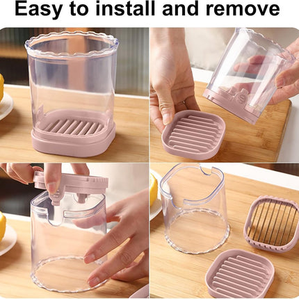Fruit slicer - Multifunctional slicer - Fruit slicing cup - Grape slicer - strawberry slicer - fast banana, grape and egg cuber - Kitchen Tool - kitchen utensils - portable kitchen tool - Pink.