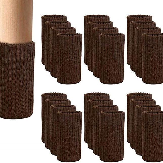 24 pieces furniture leg socks - Chair socks - brown furniture socks - chair leg floor protectors - Chair Leg Felt Pads - high elastic chair leg covers furniture caps set - easy to move and reduce noise - Furniture Leg - Anti-slip mat