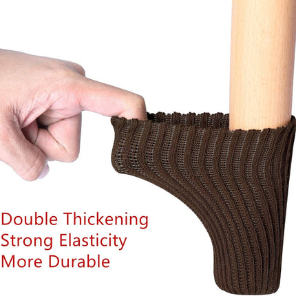 24 pieces furniture leg socks - Chair socks - brown furniture socks - chair leg floor protectors - Chair Leg Felt Pads - high elastic chair leg covers furniture caps set - easy to move and reduce noise - Furniture Leg - Anti-slip mat.