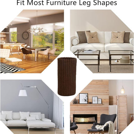 24 pieces furniture leg socks - Chair socks - brown furniture socks - chair leg floor protectors - Chair Leg Felt Pads - high elastic chair leg covers furniture caps set - easy to move and reduce noise - Furniture Leg - Anti-slip mat.
