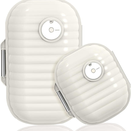 2-Piece 7-Day Pill Box - travel medicine boxes - 7-day medicine box - Medicine box with sturdy closure - Pill box - waterproof - for pills, storage, sorting and more - Pill boxes with 7 compartments - Portable - Large+Small.