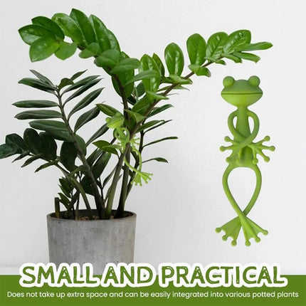5 Pieces - Frog Plant Stand - Plant Support - Green Frog Plant Supports - Cute Frog Flowerpot Hugger Plant Climbing Fixture Clips - Freestanding - Animal Figurines Planter Pot Hanger Decorations.