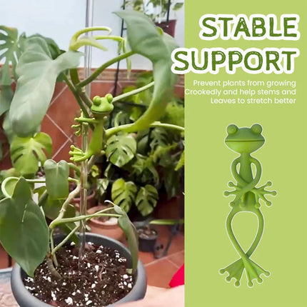 5 Pieces - Frog Plant Stand - Plant Support - Green Frog Plant Supports - Cute Frog Flowerpot Hugger Plant Climbing Fixture Clips - Freestanding - Animal Figurines Planter Pot Hanger Decorations.
