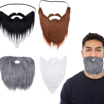 pieces - Fake beard - artificial beards - fake beards for parties - Halloween beards - Santa beards - adjustable elastic rope moustache props - role-playing accessories - for Halloween, Christmas, cosplay and party disguise.