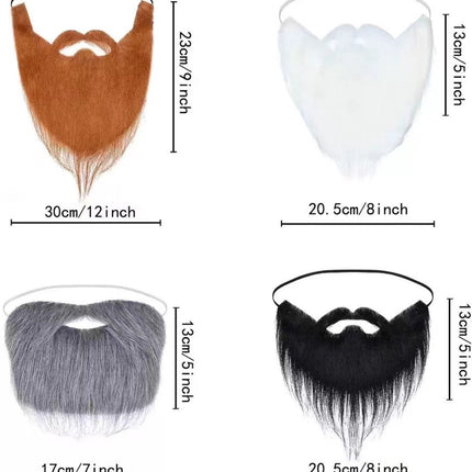 pieces - Fake beard - artificial beards - fake beards for parties - Halloween beards - Santa beards - adjustable elastic rope moustache props - role-playing accessories - for Halloween, Christmas, cosplay and party disguise.