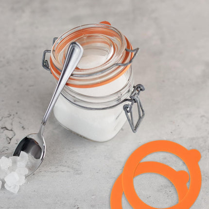 20 pieces - Sealing gasket - 95*70 mm - Silicone gaskets for jars - Replacement silicone rubber gaskets - replacement silicone rings - for sealing jars - for glass jar lids, food preservation - orange and white.