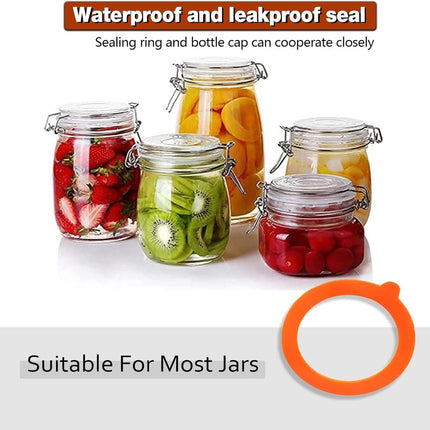 20 pieces - Sealing gasket - 95*70 mm - Silicone gaskets for jars - Replacement silicone rubber gaskets - replacement silicone rings - for sealing jars - for glass jar lids, food preservation - orange and white.