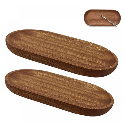 2 pieces - Cutlery holder - 18*10 cm - Tray - Kitchen Spoon Holder - natural retro wooden kitchen spoon holder - kitchen utensil holder - wooden plates - for the countertop - for spatulas, spoons, tongs and other kitchen utensils - brown.