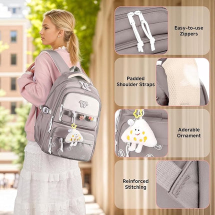 backpack - backpack for girls - Waterproof Girl Backpack - School backpack - boys' backpack - women's backpack - lightweight school bag - School bag - Girls' School Student School Bag - Backpacks - Teenagers - Large capacity school backpacks.