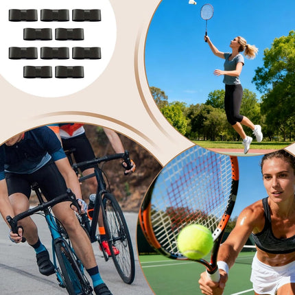 10 pieces - Racket grips - Racket Grip Tape - Badminton grip tape - Tennis racket grip tape - anti-slip grip tape for tennis rackets - replacement overgrip - sports accessories - for tennis rackets, tennis, squash - 1200*25*0.6mm - black.