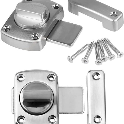 pieces - Door locks - swing door locks - zinc alloy door locks - bathroom door lock - security lock - door bolt - for home security, bathroom, bedroom, toilet - silver.
