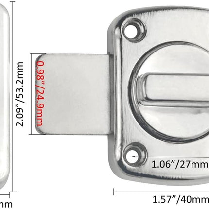 pieces - Door locks - swing door locks - zinc alloy door locks - bathroom door lock - security lock - door bolt - for home security, bathroom, bedroom, toilet - silver.