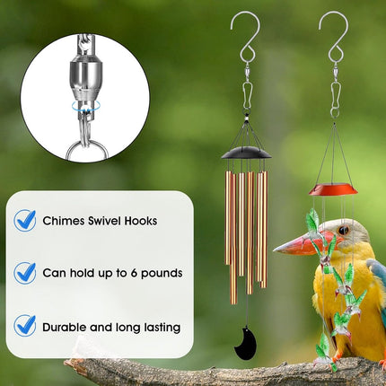 Set of 12 wind swivel hooks - Suitable for 360-degree hanging plants - Double 360-degree rotatability - Wind chimes, light clips - Bird feeders - Bird baskets - Bird baths - Hanging plant clips.