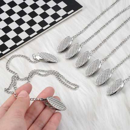 Napkin chain with clips - 4 pieces napkin chain - napkin clips - napkin clips with chain - 50 cm metal chain - Napkin clips - silver metal napkin clips - napkin clips chain - napkin chain - for seniors adults children.