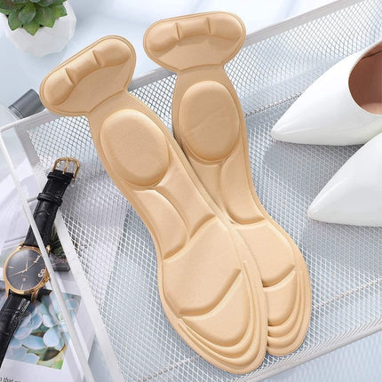 Shoe Insoles - Soft and Flexible Cushions - Heel Cushion - Anti-Friction - For high heels, loose shoes, metatarsal/arch pain, foot pain, heel pain, and bony protrusions - Heel Insoles - Women - One Size - Beige / Black / Grey.