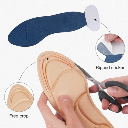 Shoe Insoles - Soft and Flexible Cushions - Heel Cushion - Anti-Friction - For high heels, loose shoes, metatarsal/arch pain, foot pain, heel pain, and bony protrusions - Heel Insoles - Women - One Size - Beige / Black / Grey.