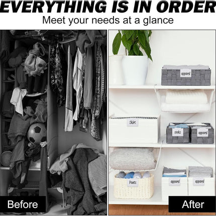 12 pieces - Labels - basket labels with clip - removable storage rack labels - chalkboard label - label holders - clip-on labels - shelf labels - PVC label - reusable - for bins, baskets, boxes - 9*7 cm - white.