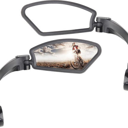 1 Pair Bicycle Mirror Ebike Rearview Mirror - Handlebar Bicycle Mirror - Bicycle Mirror - Safe Rearview Mirror for Bicycle - scratch-resistant glass lens - adjustable and rotatable safe rearview mirror - 360º Rotatable - Black.