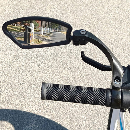1 Pair Bicycle Mirror Ebike Rearview Mirror - Handlebar Bicycle Mirror - Bicycle Mirror - Safe Rearview Mirror for Bicycle - scratch-resistant glass lens - adjustable and rotatable safe rearview mirror - 360º Rotatable - Black.