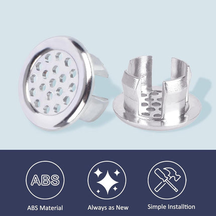 Washbasin Overflow Ring - 6 Pieces - Overflow Rings - Bathroom Overflow Ring - Sink Overflow - Drain Plug - Overflow Cover for Washbasin - Sink Overflow Ring - Round Hole Cover - Overflow Cover - For Sink, Washbasin and Kitchen.