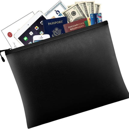 Fireproof document bag - fireproof and waterproof money bag with zipper for cash - Fireproof Document Bags - 13.4 x 9.4 Inch Waterproof and Fireproof Money Bag Document Holder with Zipper - Fireproof Safe Storage Bag.
