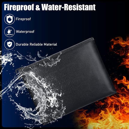 Fireproof document bag - fireproof and waterproof money bag with zipper for cash - Fireproof Document Bags - 13.4 x 9.4 Inch Waterproof and Fireproof Money Bag Document Holder with Zipper - Fireproof Safe Storage Bag.