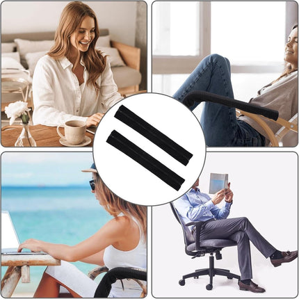1 pair - office chair armrest covers - Office chair armrest cover - Computer chair armrest cover - Removable - Elastic - Waterproof - Chair armrest covers - Dust cover - Armrest protector - for desk and gaming chairs - 45*16 cm - black.