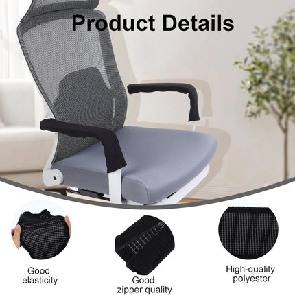 1 pair - office chair armrest covers - Office chair armrest cover - Computer chair armrest cover - Removable - Elastic - Waterproof - Chair armrest covers - Dust cover - Armrest protector - for desk and gaming chairs - 45*16 cm - black.